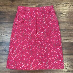 April Cornell Vintage Pink Polka Dot Midi Skirt Women Medium Boho Cottagecore